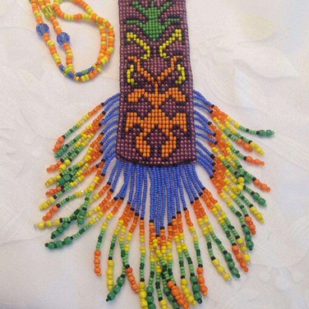 Vintage Boho Tribal Bead Necklace - Picture 2 of 4
